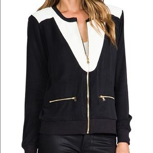 🧡 Townsen Carmen Jacket in Black White Leather